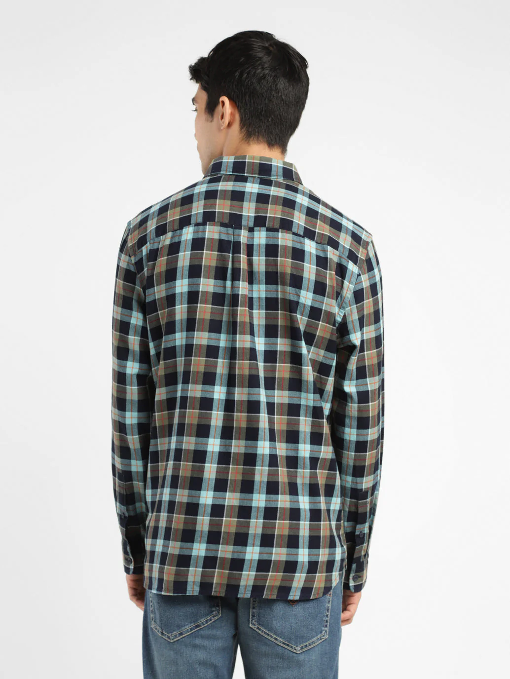 Men's Checkered Spread Collar Shirt - Image 3