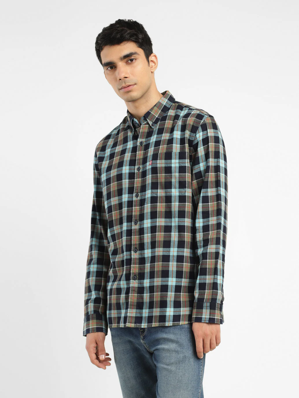 Men's Checkered Spread Collar Shirt - Image 4