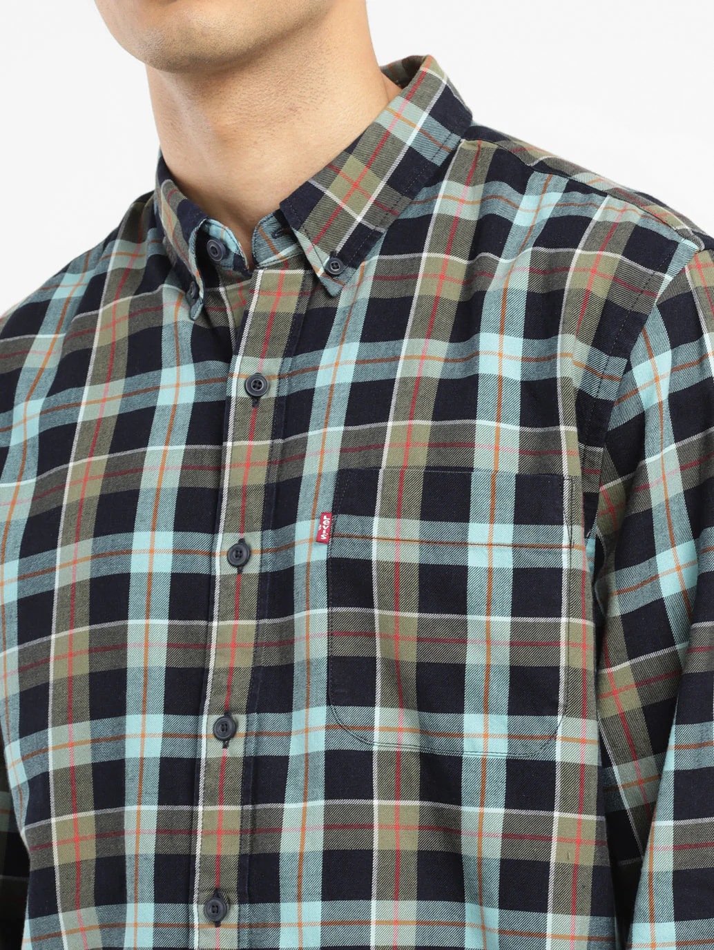 Men's Checkered Spread Collar Shirt - Image 5
