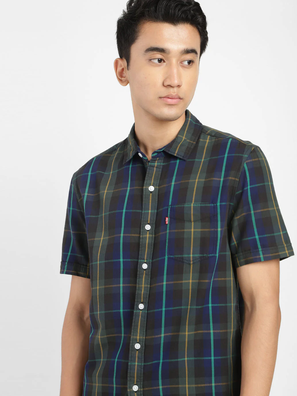 Men's Checkered Spread Collar Shirt - Image 5