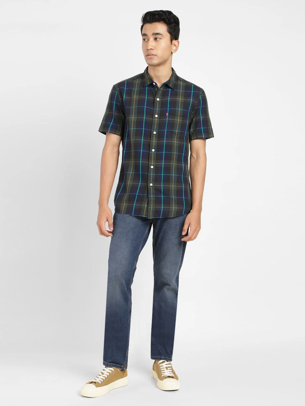 Men's Checkered Spread Collar Shirt - Image 6