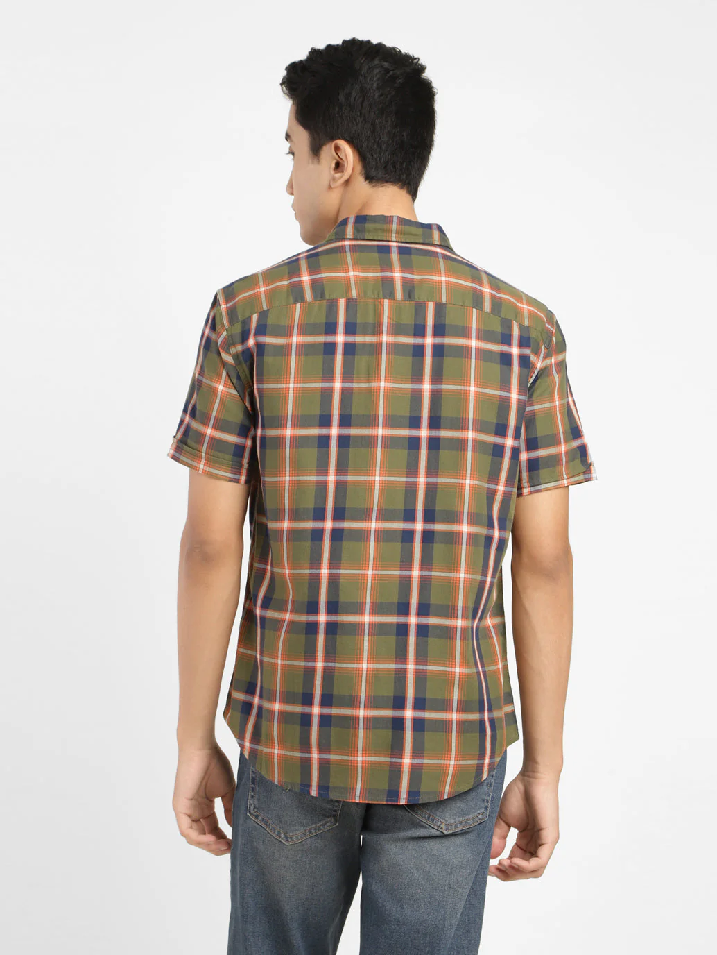 Men's Checkered Spread Collar Shirt - Image 3