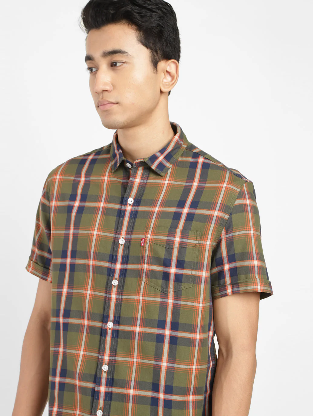 Men's Checkered Spread Collar Shirt - Image 5
