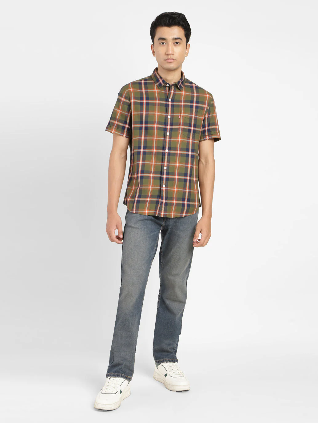Men's Checkered Spread Collar Shirt - Image 6