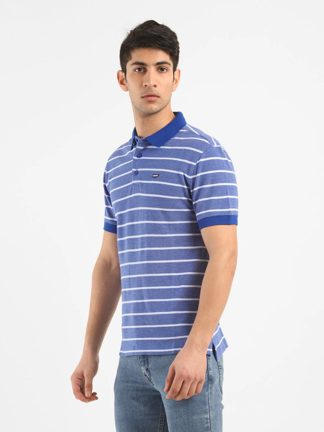 Men's Striped Polo T-shirt - Image 3