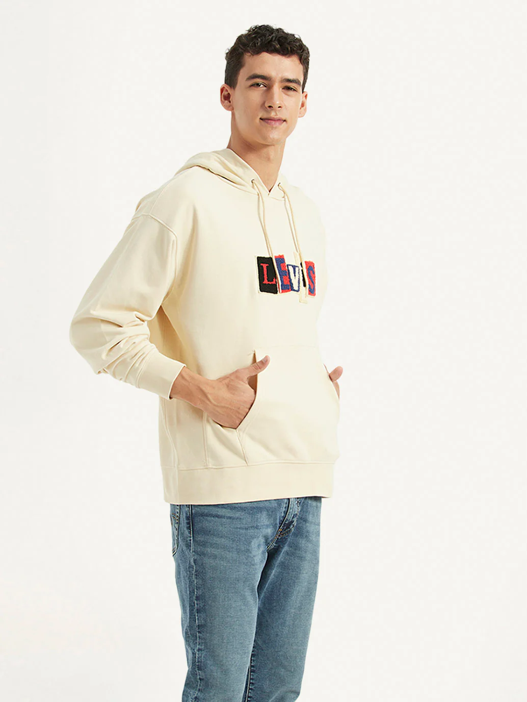 Men's Printed Beige Sweatshirt - Image 3