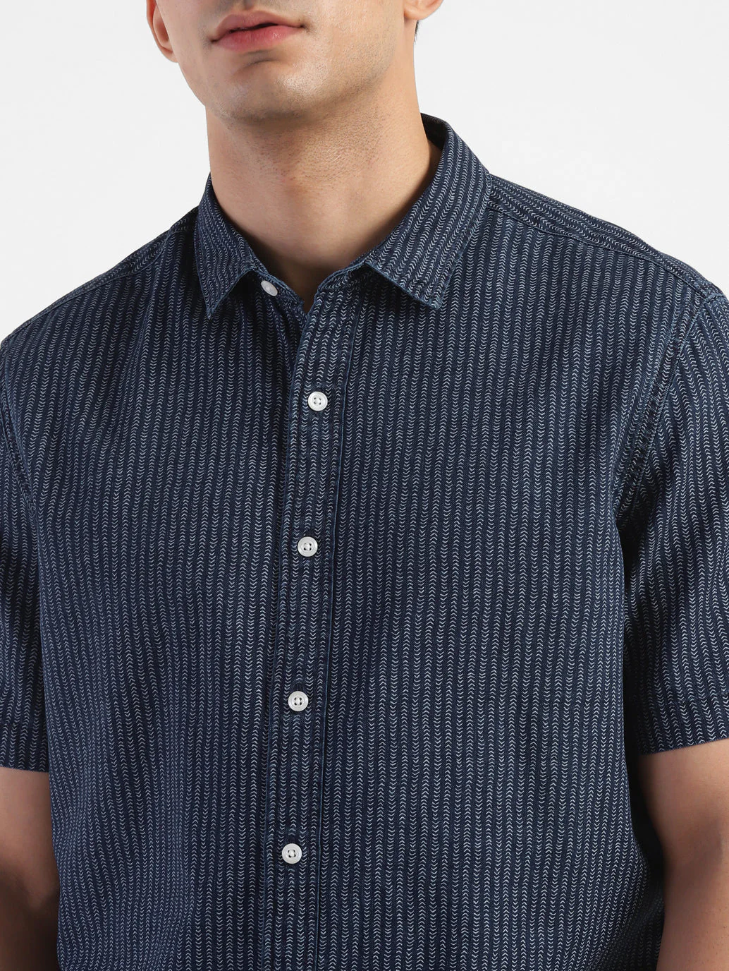Men's Striped Spread Collar Regular Fit Shirt - Image 6