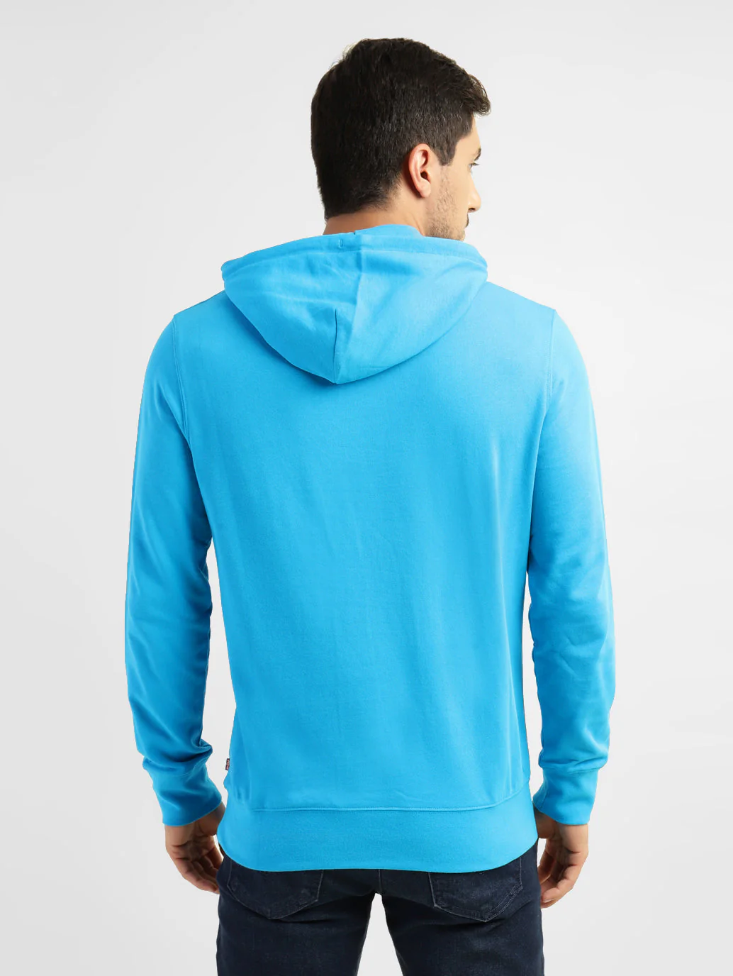 Men's Printed Hooded Sweatshirt Blue - Image 2