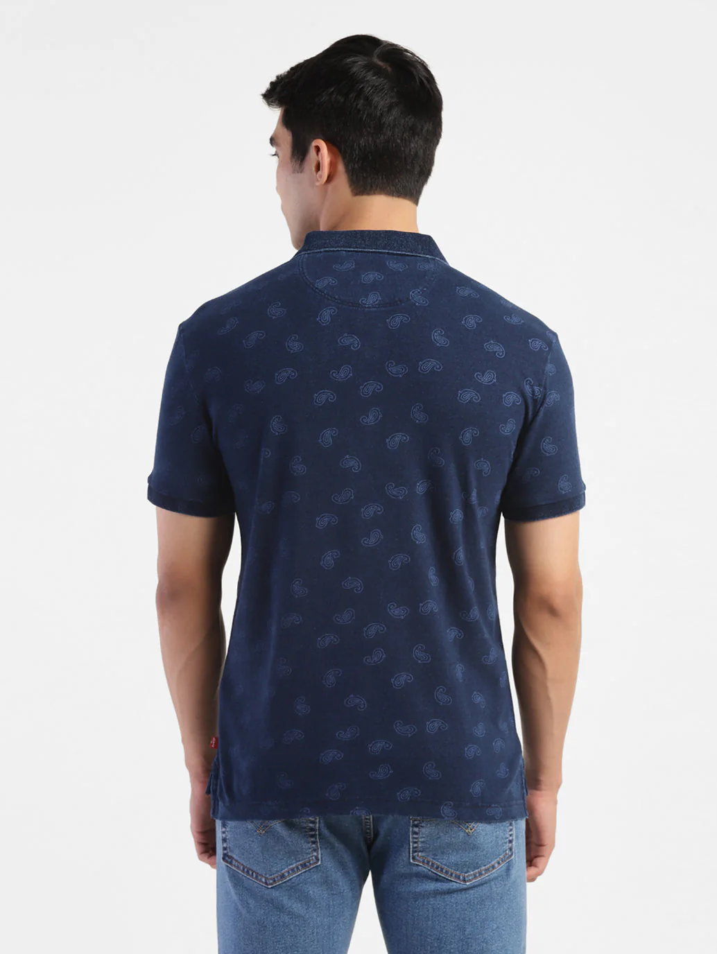 Men's Paisley Print Polo T-shirt - Image 3