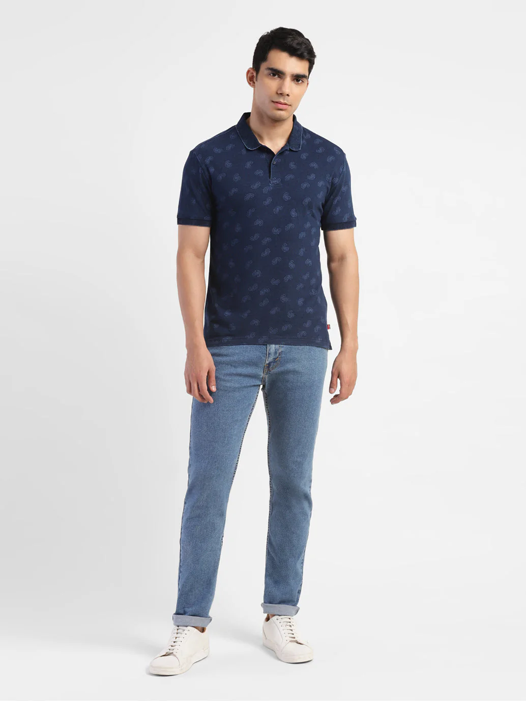 Men's Paisley Print Polo T-shirt - Image 5