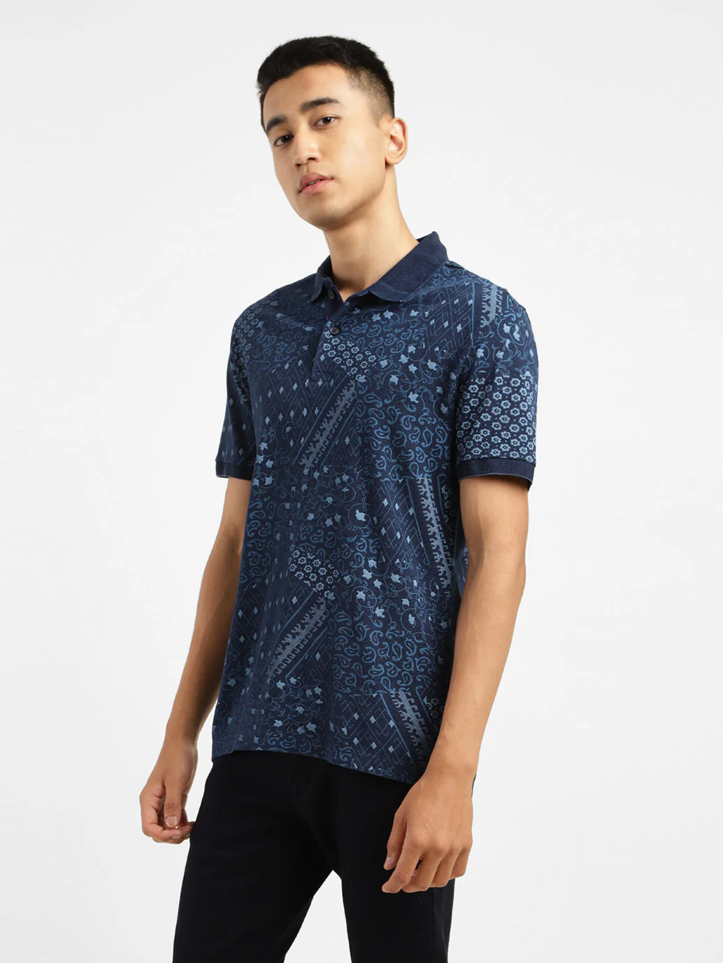 Men's Abstract Polo T-shirt - Image 4