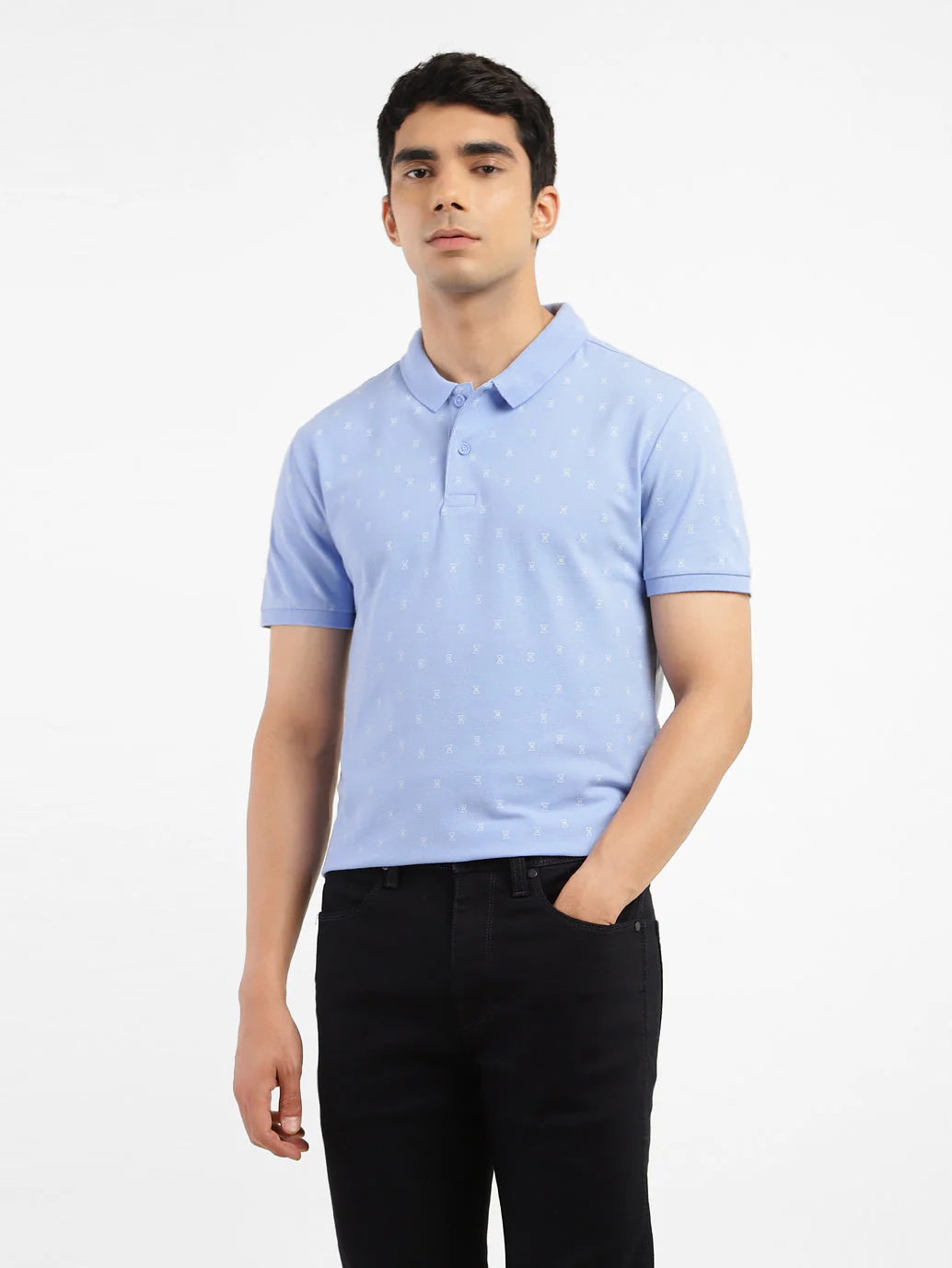 Men's Geometric Print Polo T-shirt - Image 2