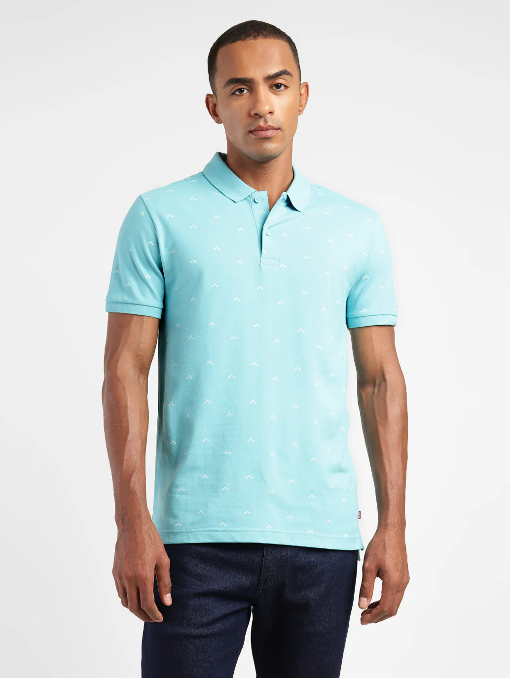 Men's Geometric Print Polo T-shirt - Image 2