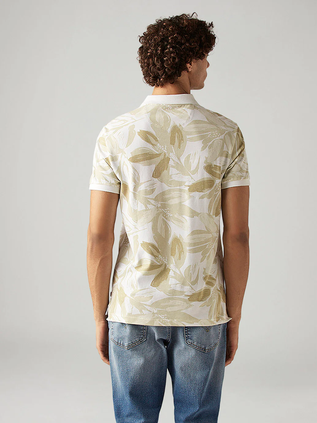 Men's Printed Slim Fit Pique Polo T-Shirt - Image 2
