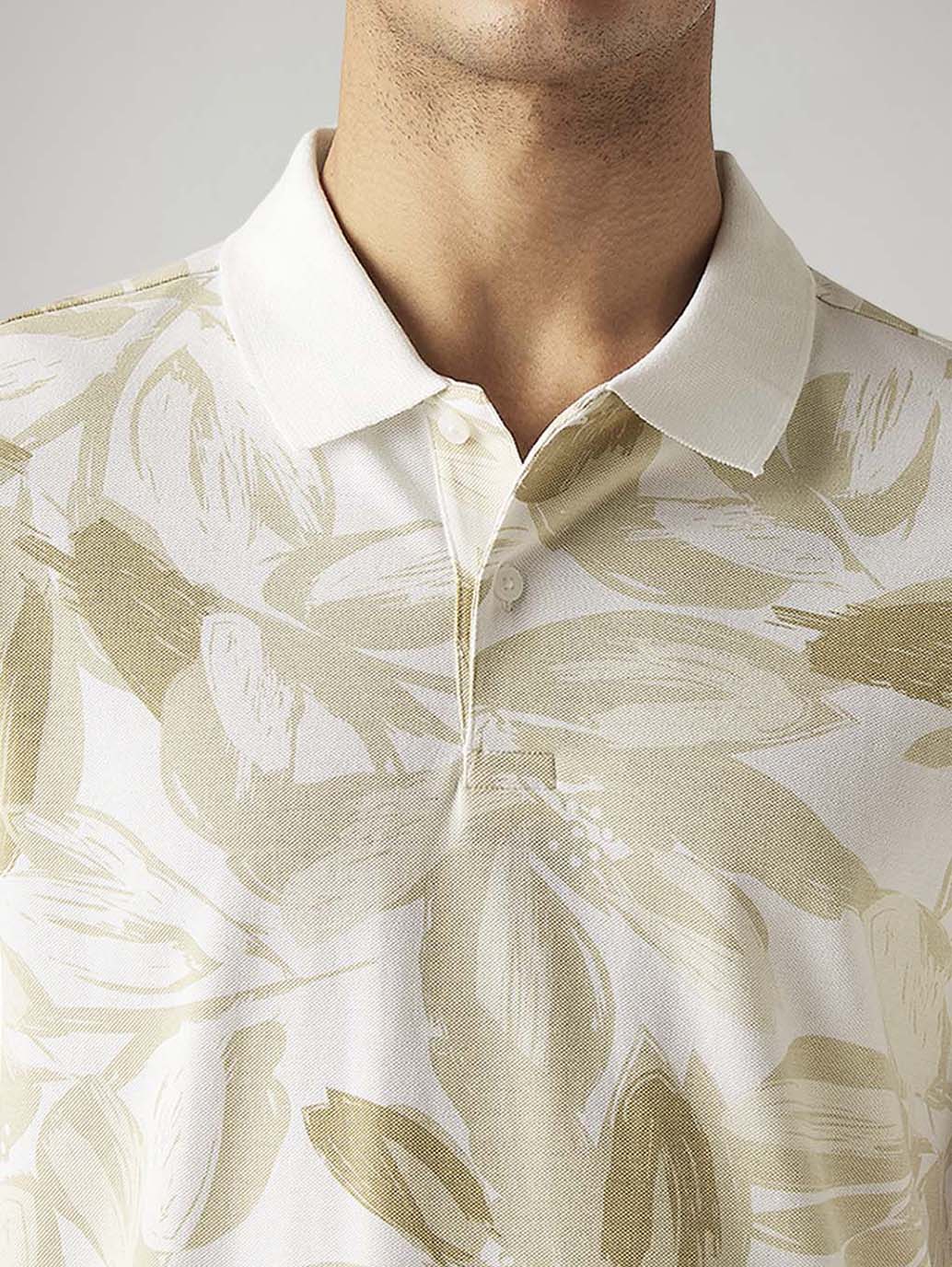 Men's Printed Slim Fit Pique Polo T-Shirt - Image 3