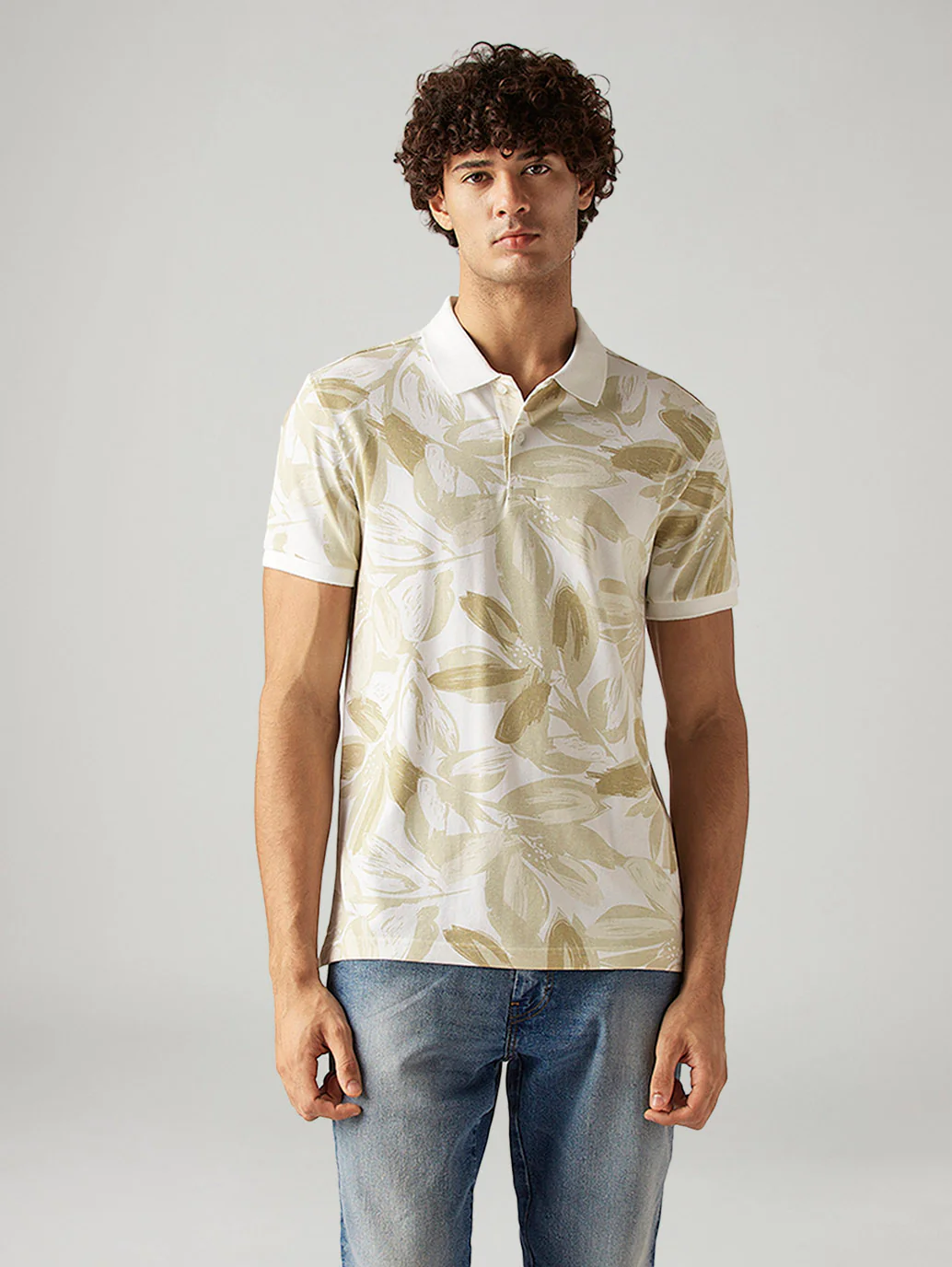 Men's Printed Slim Fit Pique Polo T-Shirt - Image 4