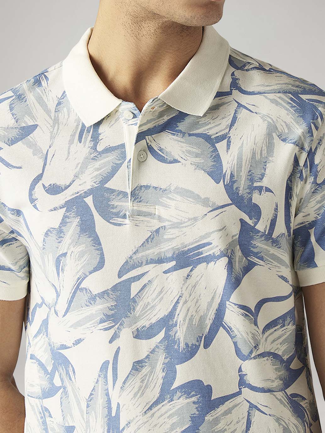 Men's Printed Slim Fit Pique Polo T-Shirt - Image 3