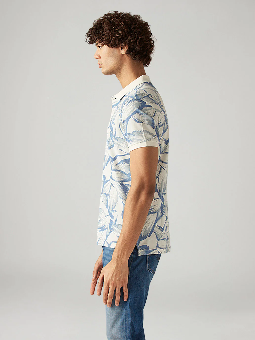 Men's Printed Slim Fit Pique Polo T-Shirt - Image 4