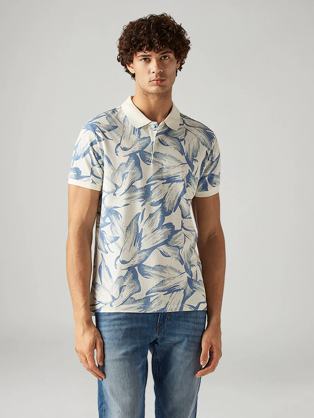 Men's Printed Slim Fit Pique Polo T-Shirt - Image 5