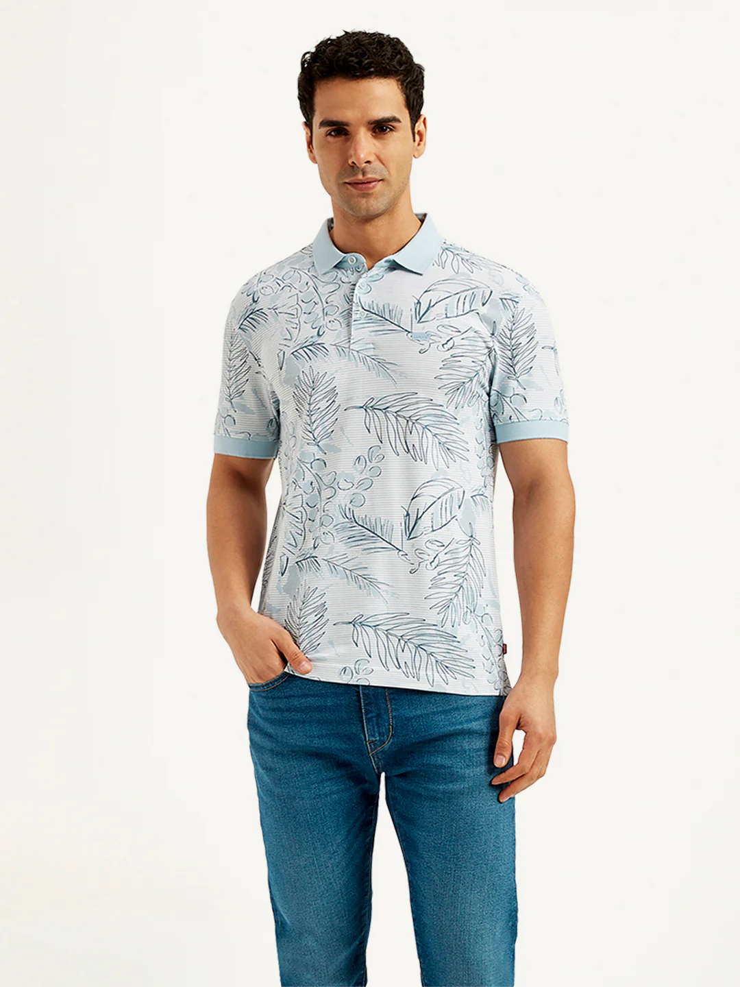 Men's Printed Slim Fit Polo T-Shirt - Image 2