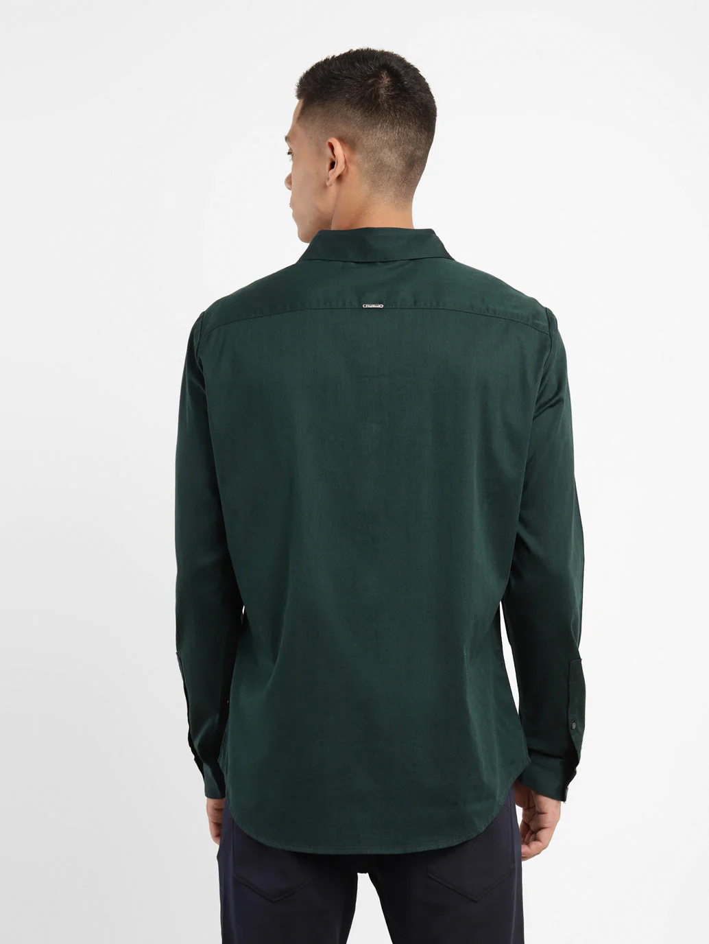Men's Solid Spread Collar Shirt - Image 3