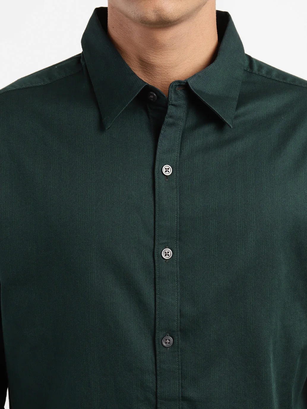 Men's Solid Spread Collar Shirt - Image 5