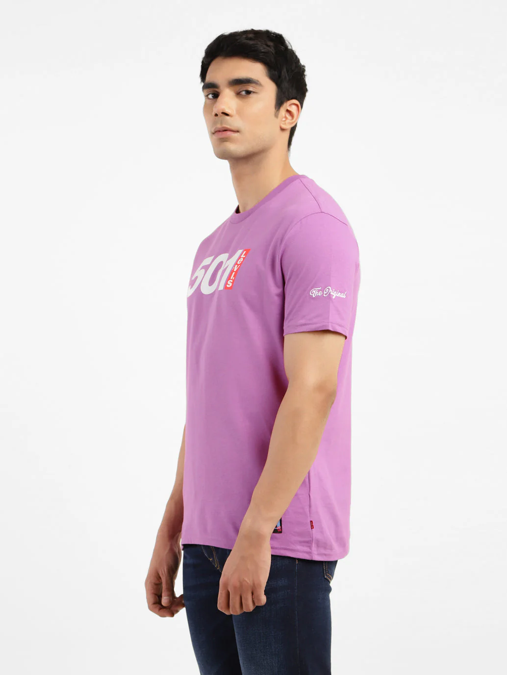 Men's Printed Slim Fit T-shirt Purple - Image 4