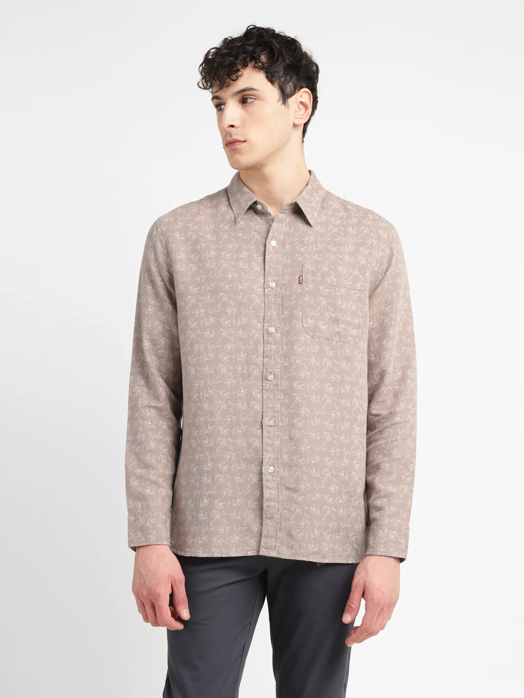 Men's Printed Spread Collar Shirt - Image 2