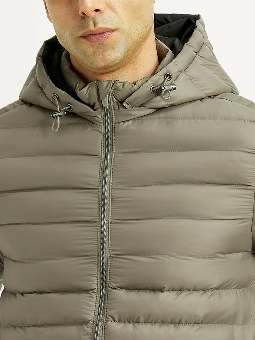 Men's Quilted Grey Puffer Jacket - Image 4