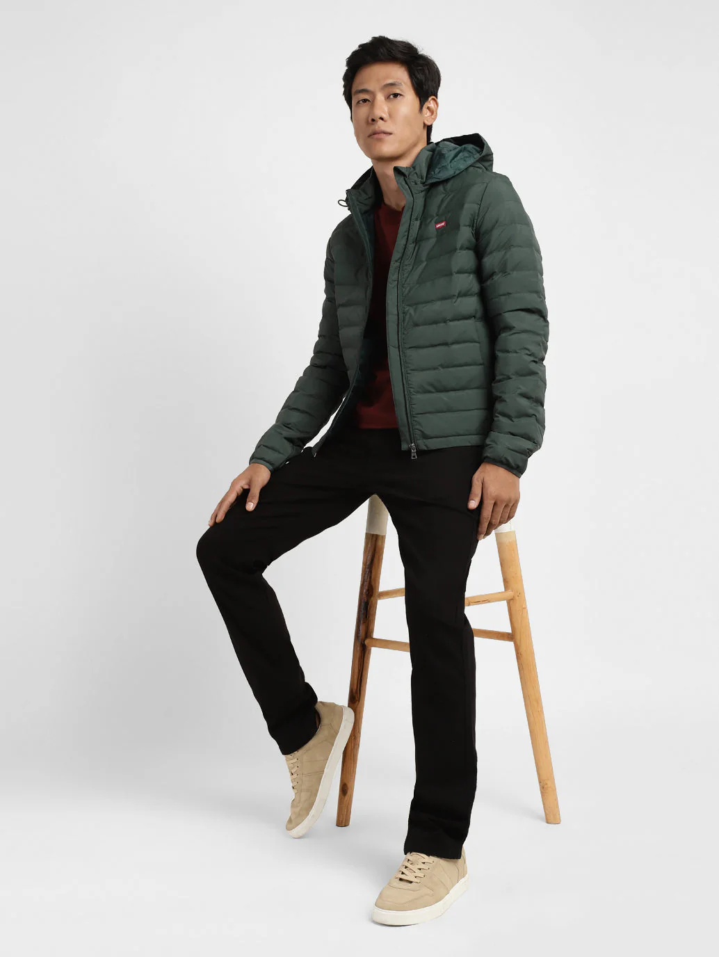 Men's Quilted Hooded Jacket - Image 2