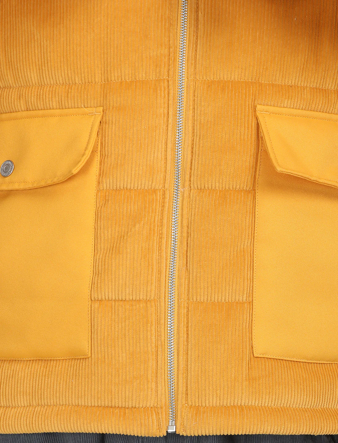 Men's Quilted Yellow Spread Collar Puffer Jacket - Image 7