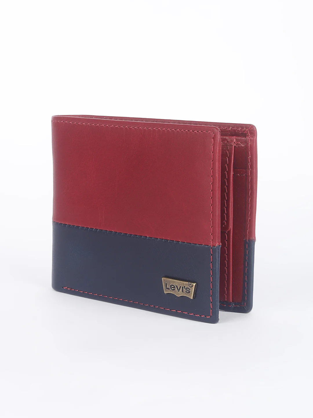 Men's Red Colorblock Bi-Fold Wallet - Image 4