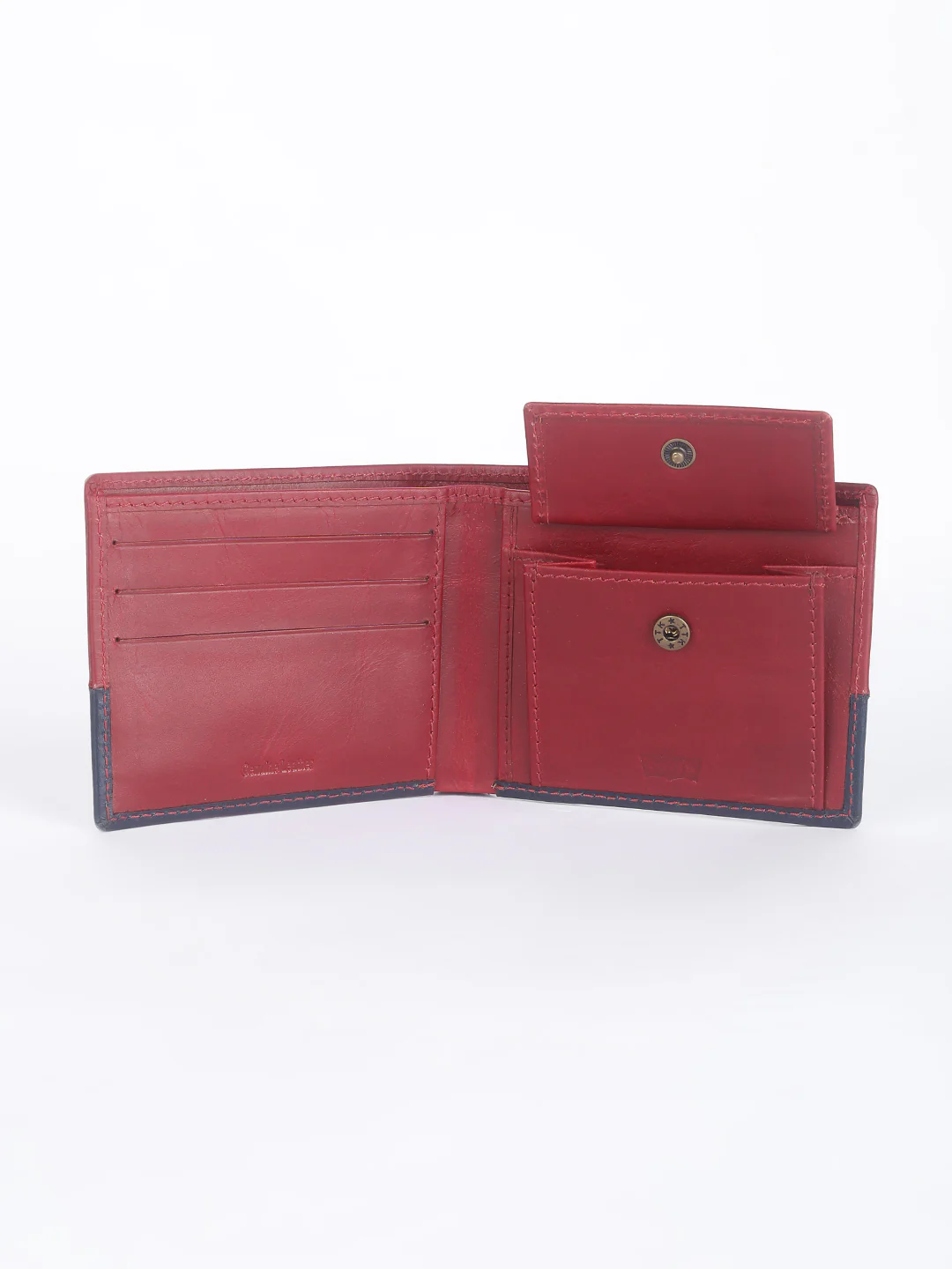 Men's Red Colorblock Bi-Fold Wallet - Image 7