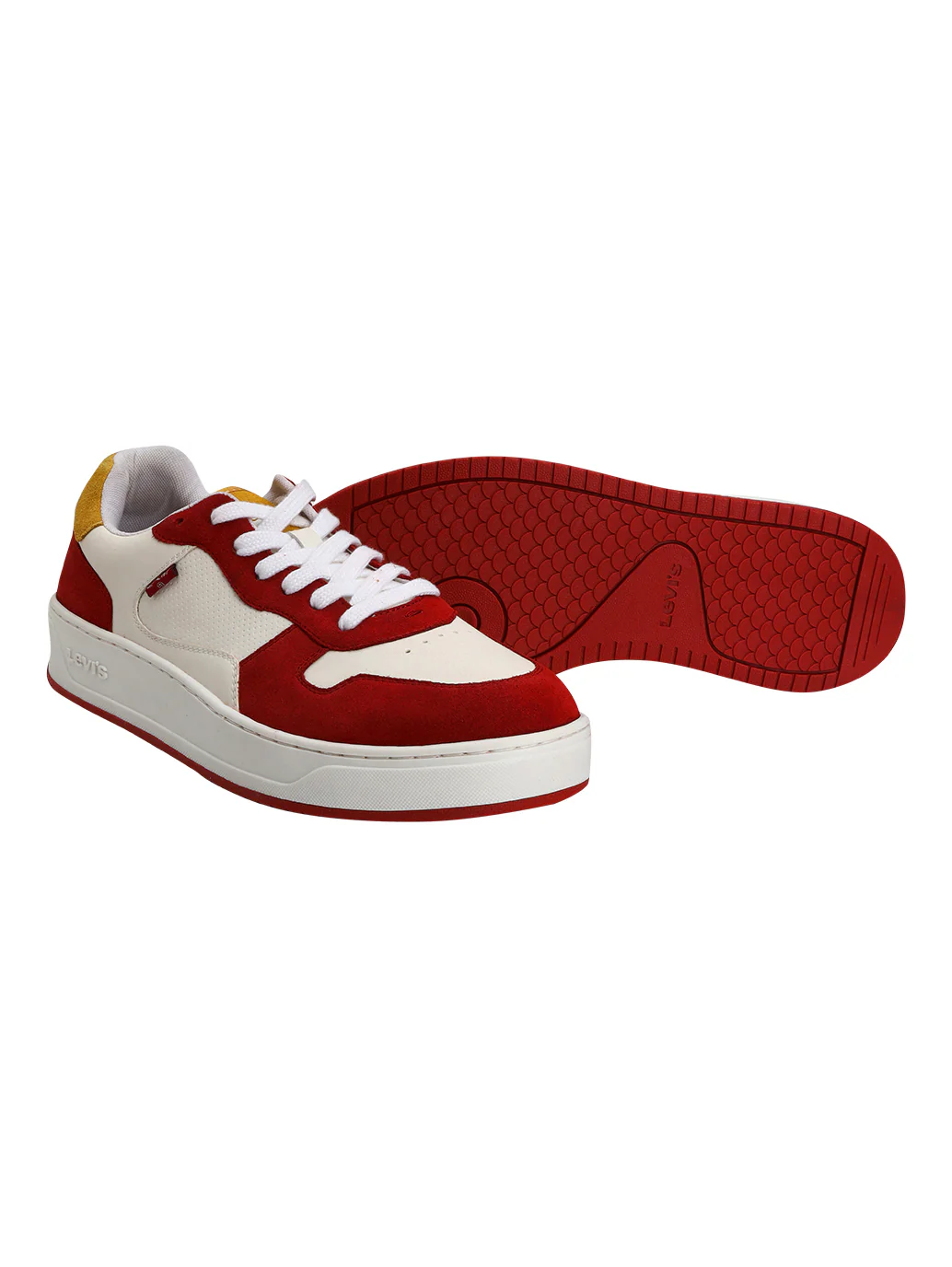 Men's Red Colorblock Sneakers - Image 3