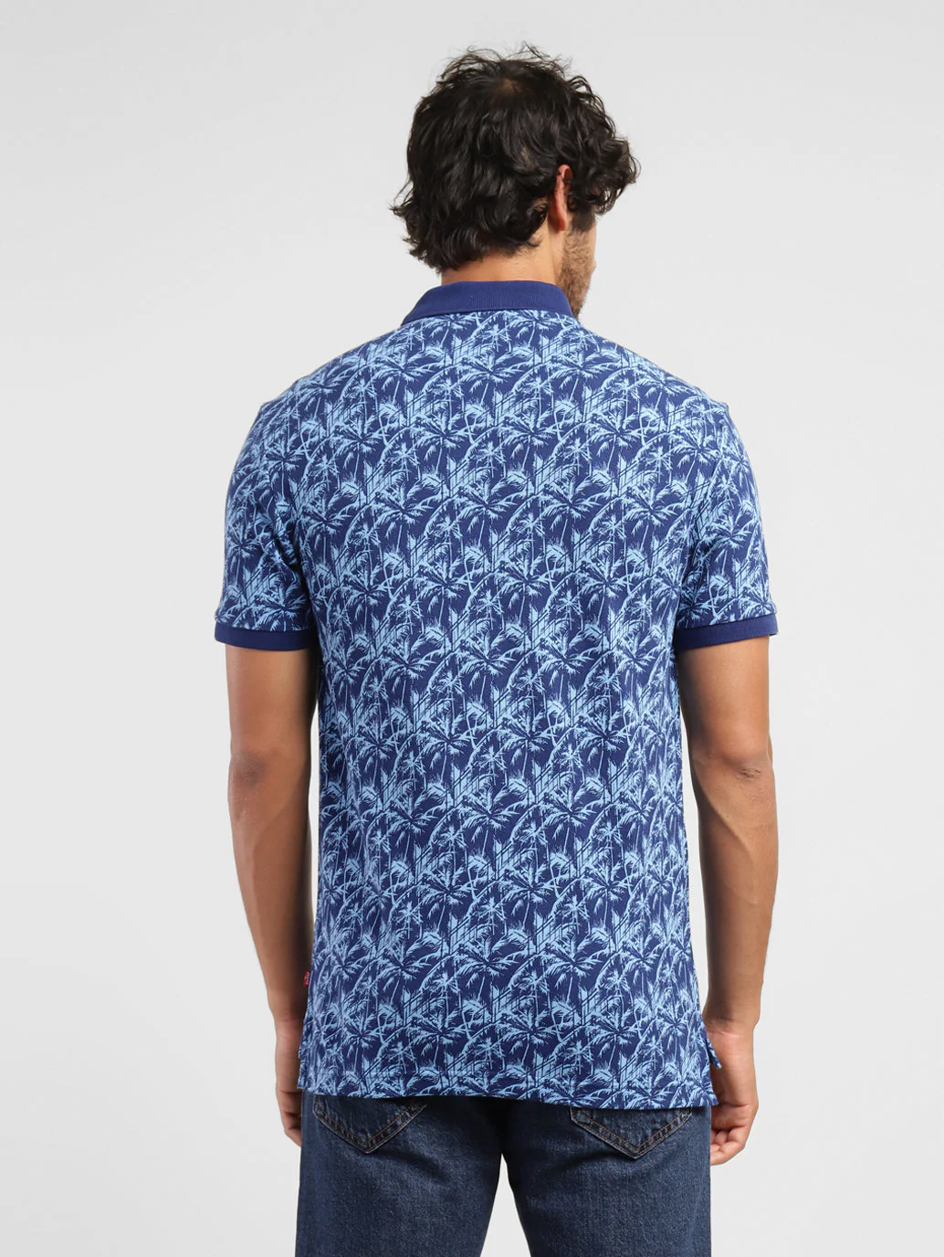 Men's Tropical Print Polo T-shirt - Image 3