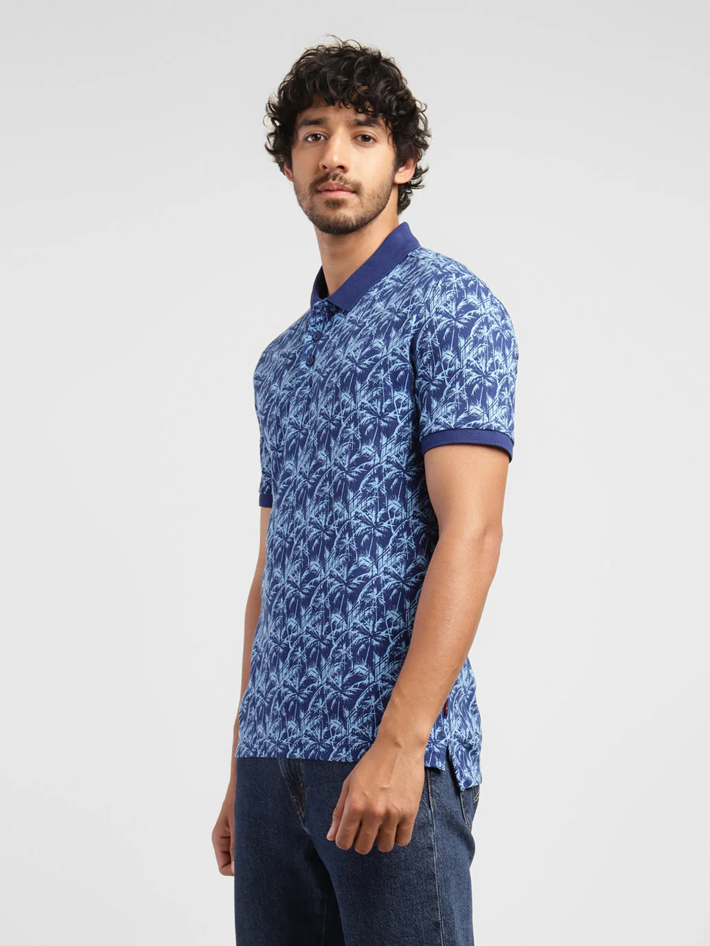 Men's Tropical Print Polo T-shirt - Image 4