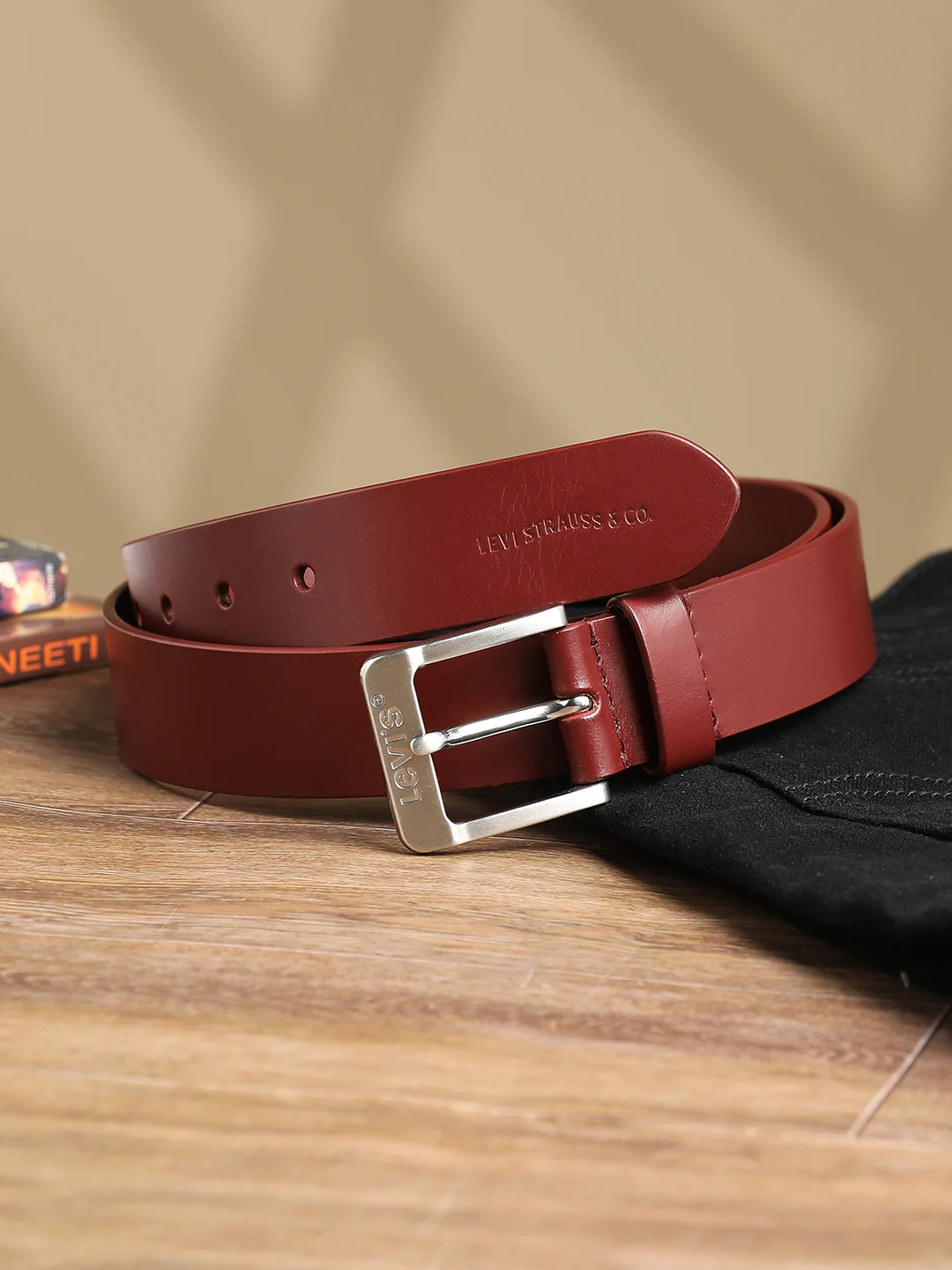 Men's Red Solid Belt