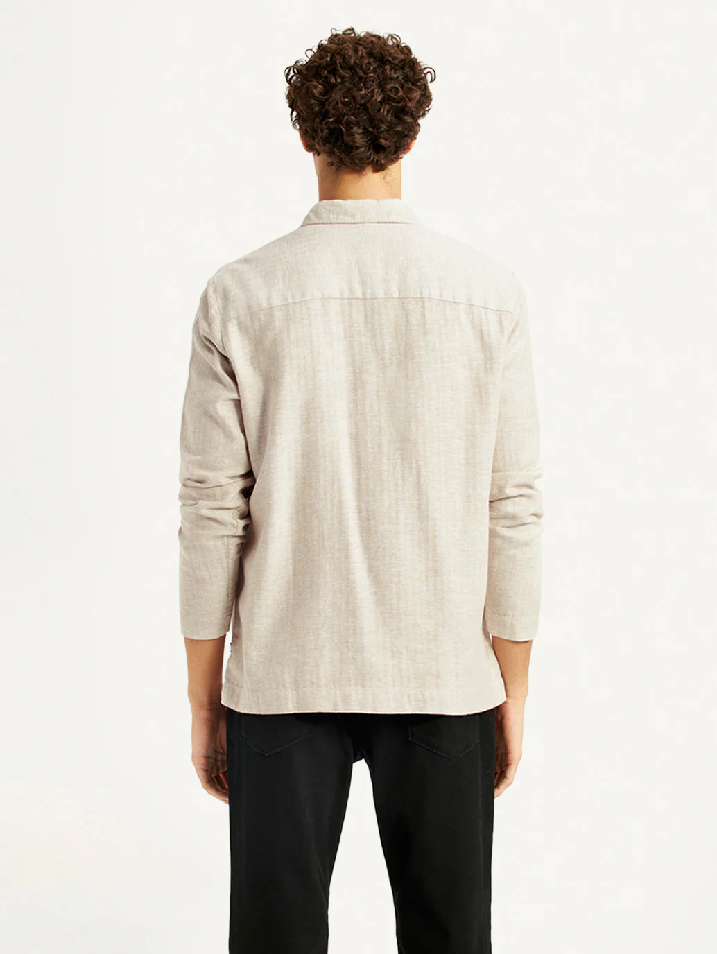 Men's Redloop Self Design Beige Shacket - Image 2