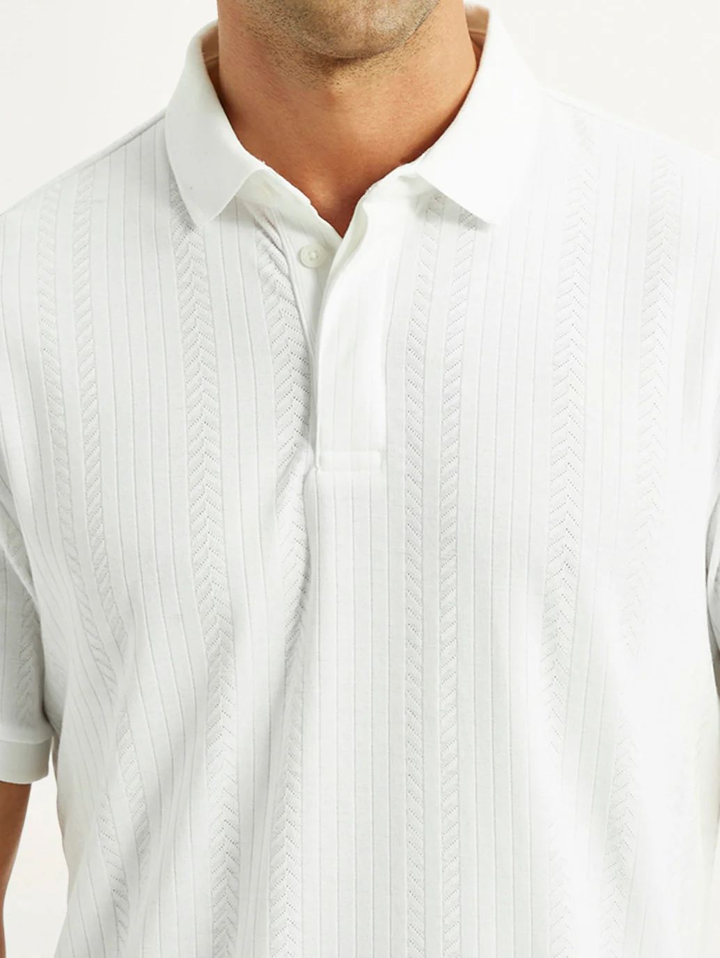 Men's Redloop White Slim Fit Polo T-shirt - Image 5