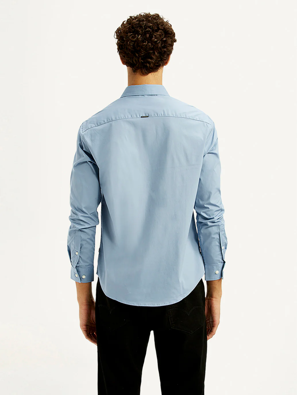 Men's Redloop Solid Light Blue Slim Fit Shirt - Image 2