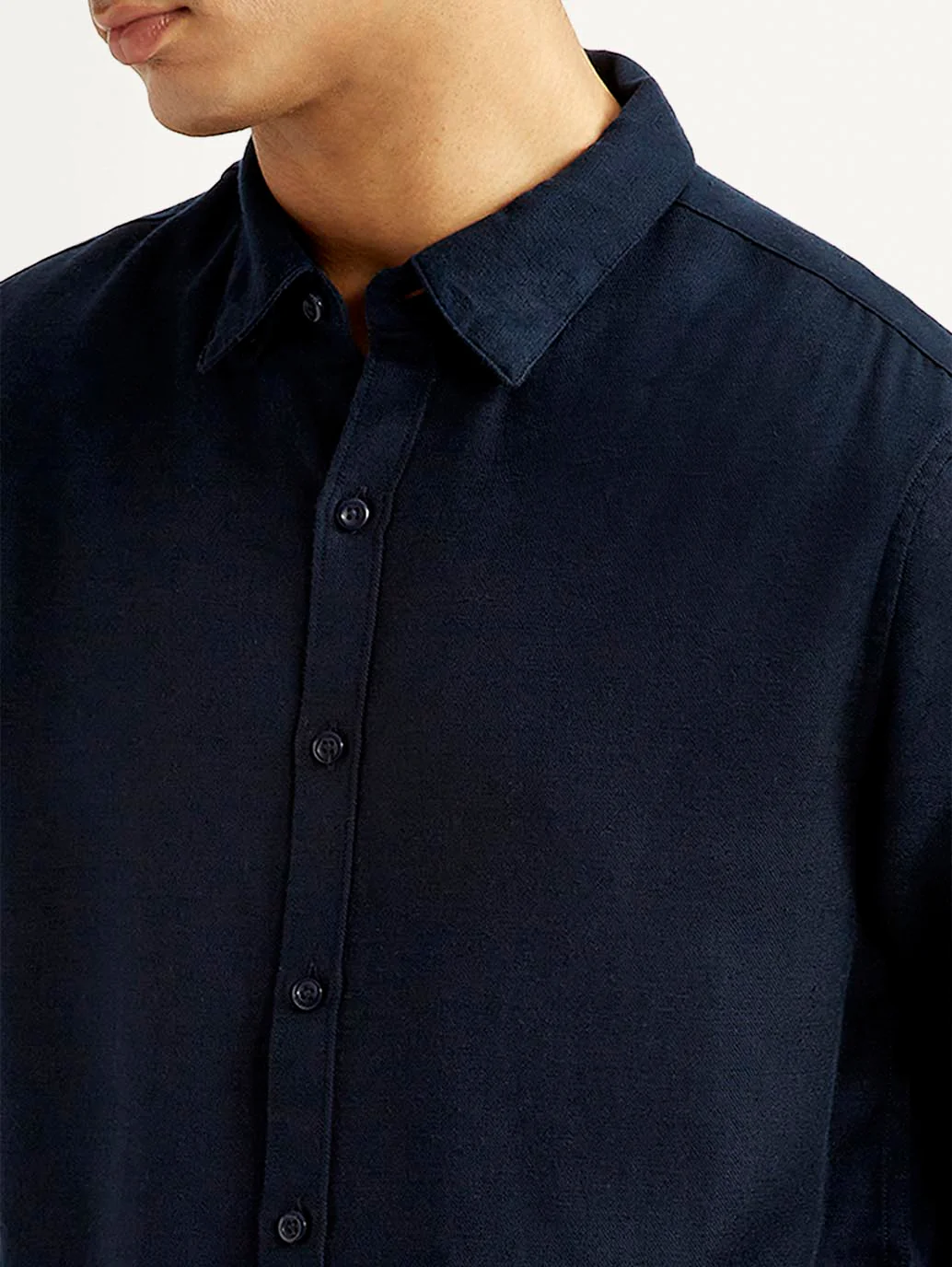 Men's Redloop Solid Navy Slim Fit Shirt - Image 3