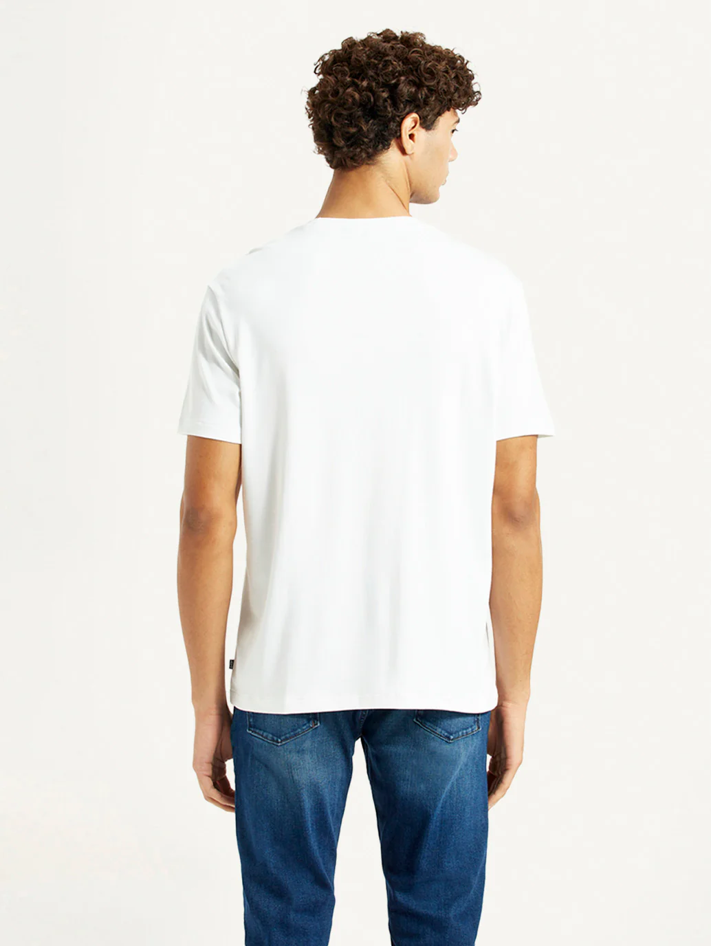 Men's Redloop Solid White Relaxed Fit T-shirt - Image 2
