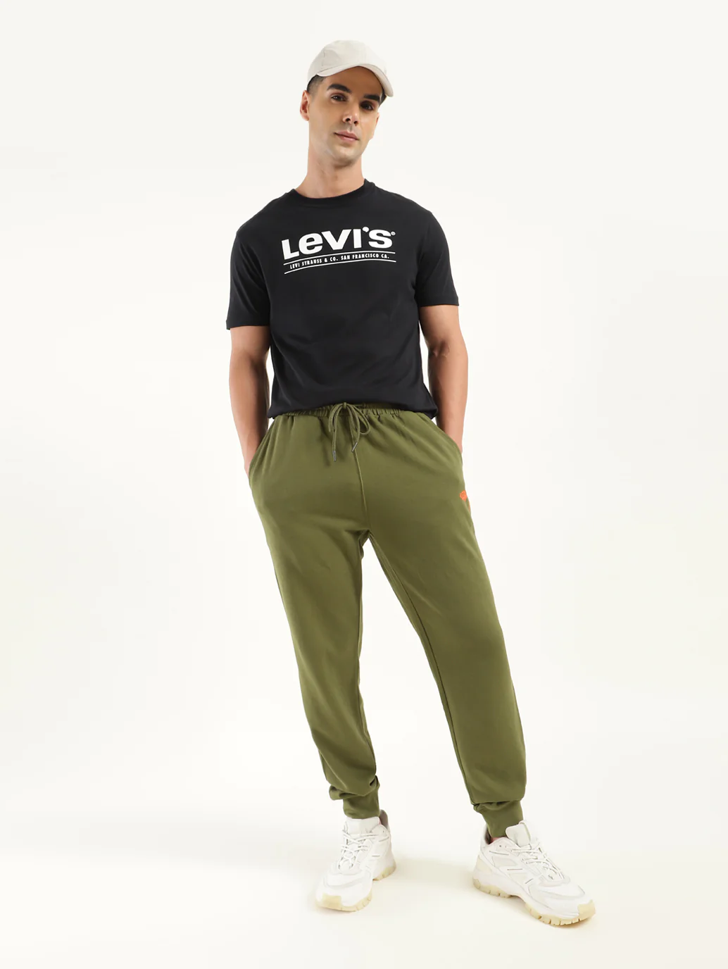 Men's Regular Fit Black Joggers - Image 2