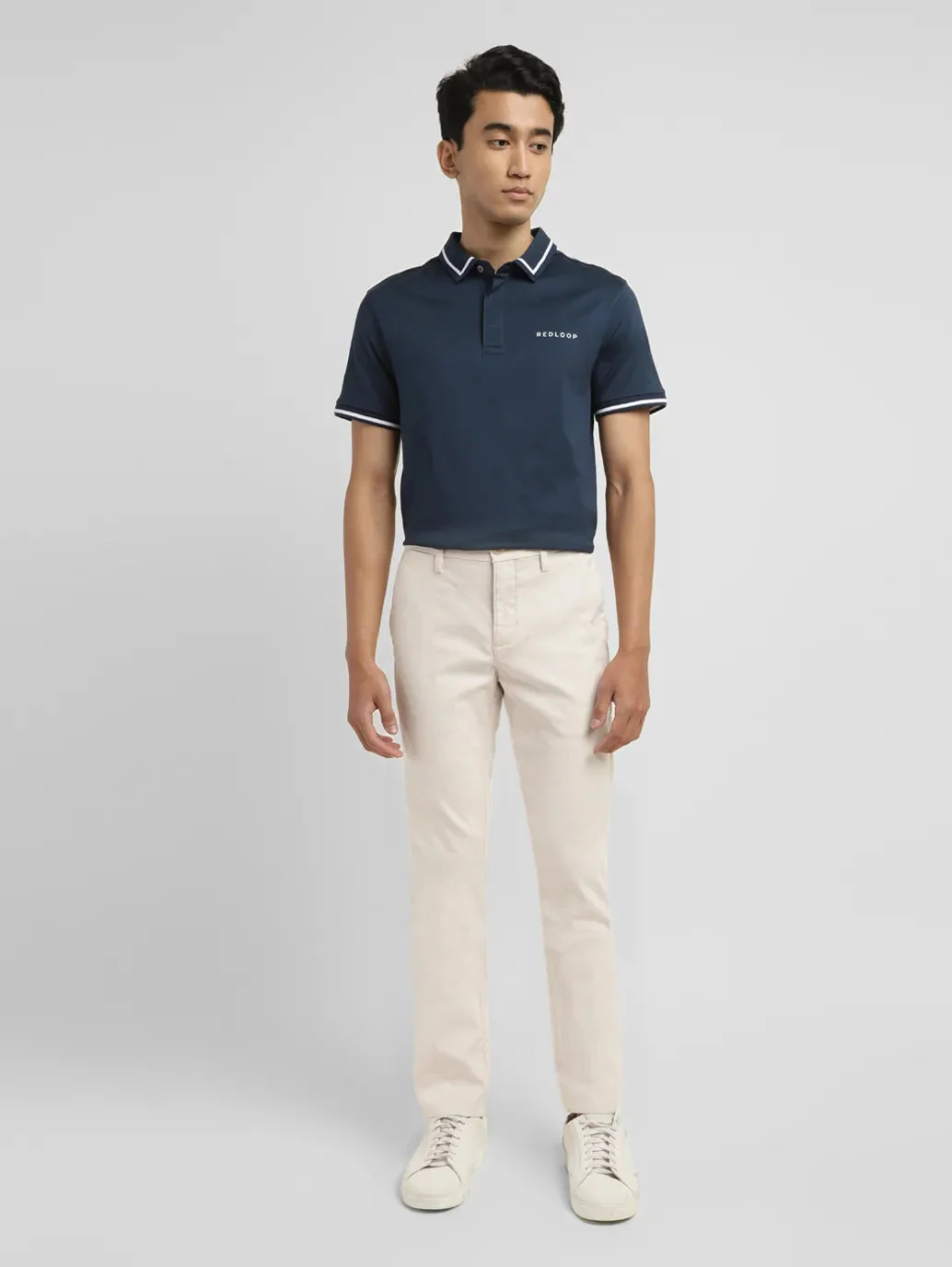 Men's Redloop Regular Fit Cream Chinos
