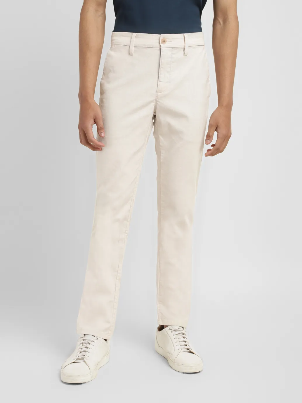 Men's Redloop Regular Fit Cream Chinos - Image 2