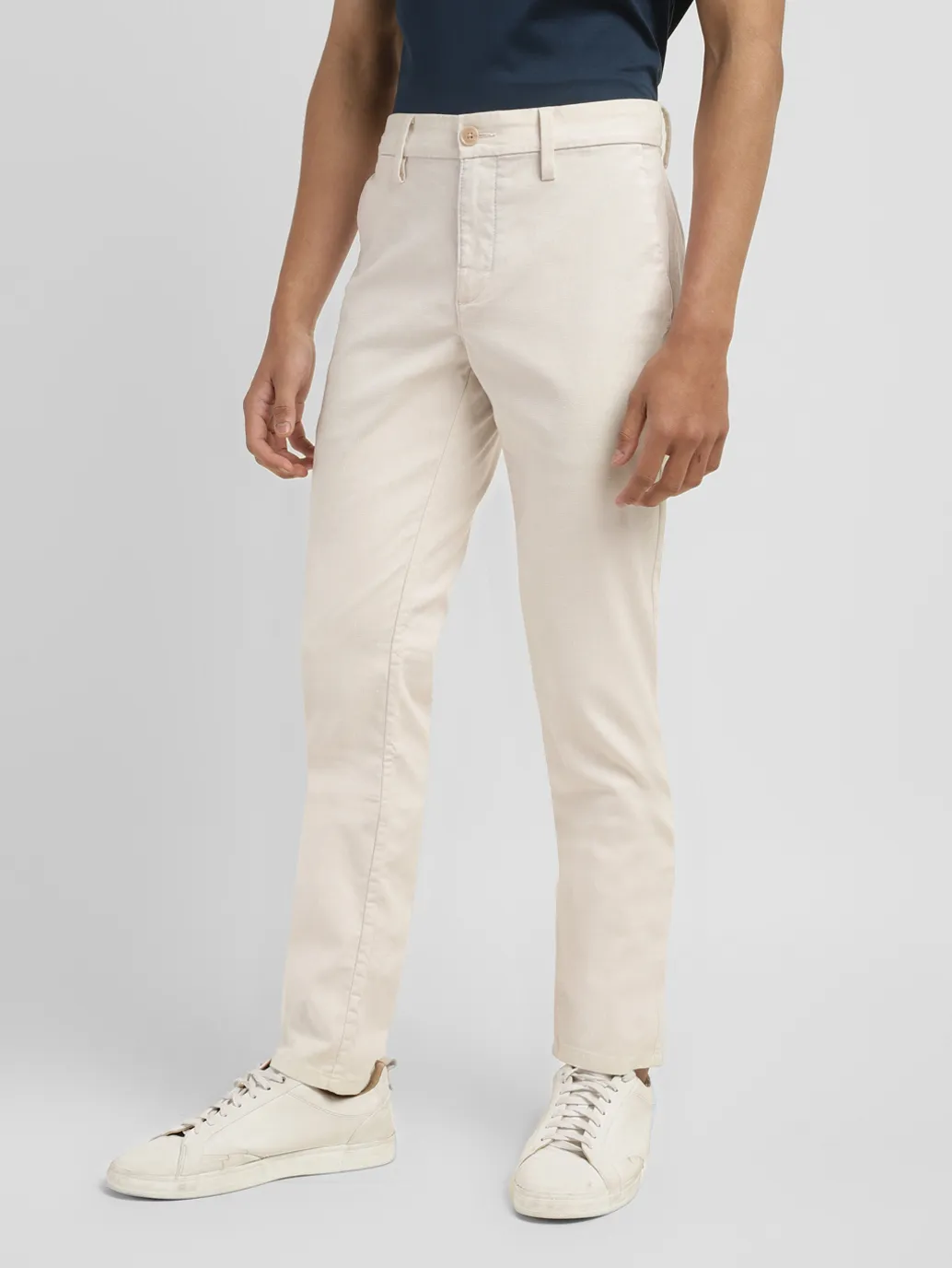 Men's Redloop Regular Fit Cream Chinos - Image 4