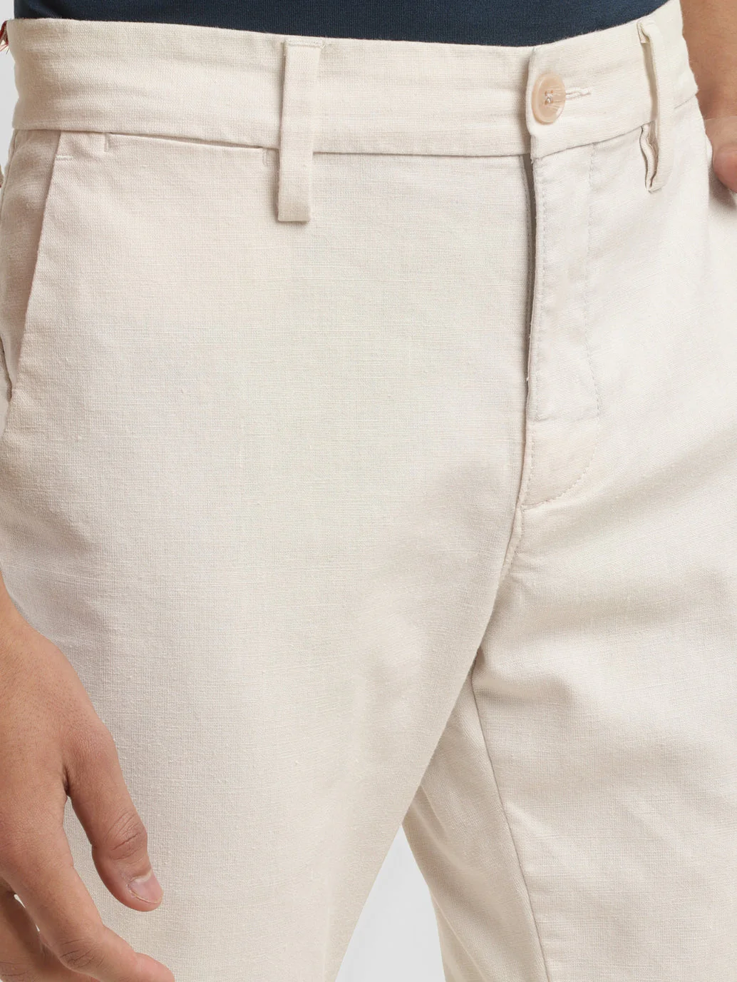 Men's Redloop Regular Fit Cream Chinos - Image 6