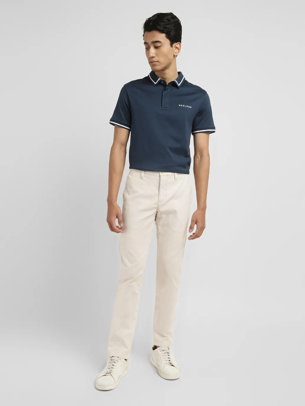 Men's Redloop Regular Fit Cream Chinos - Image 8