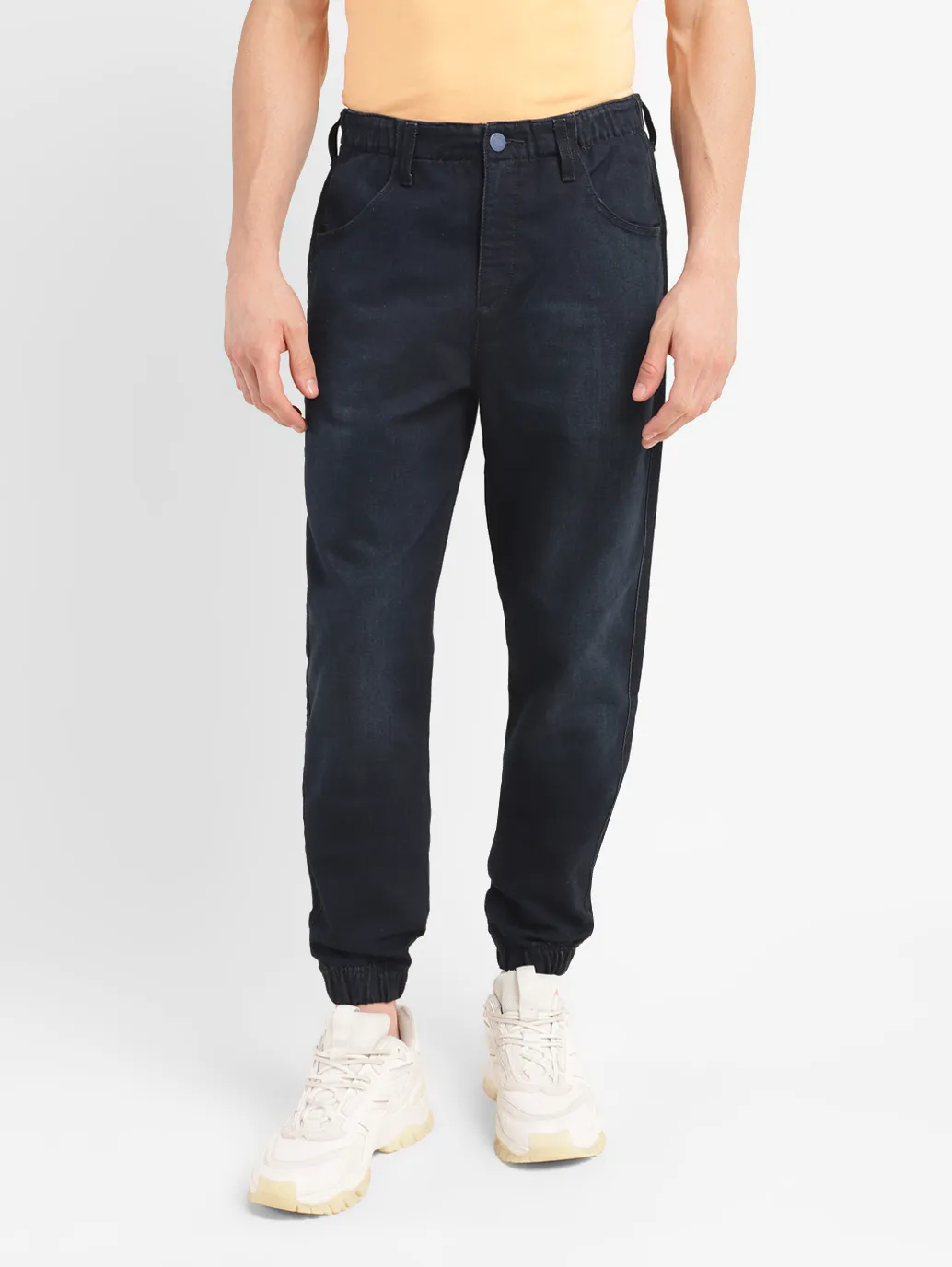 Men's Regular Fit Dark Indigo Joggers - Image 2