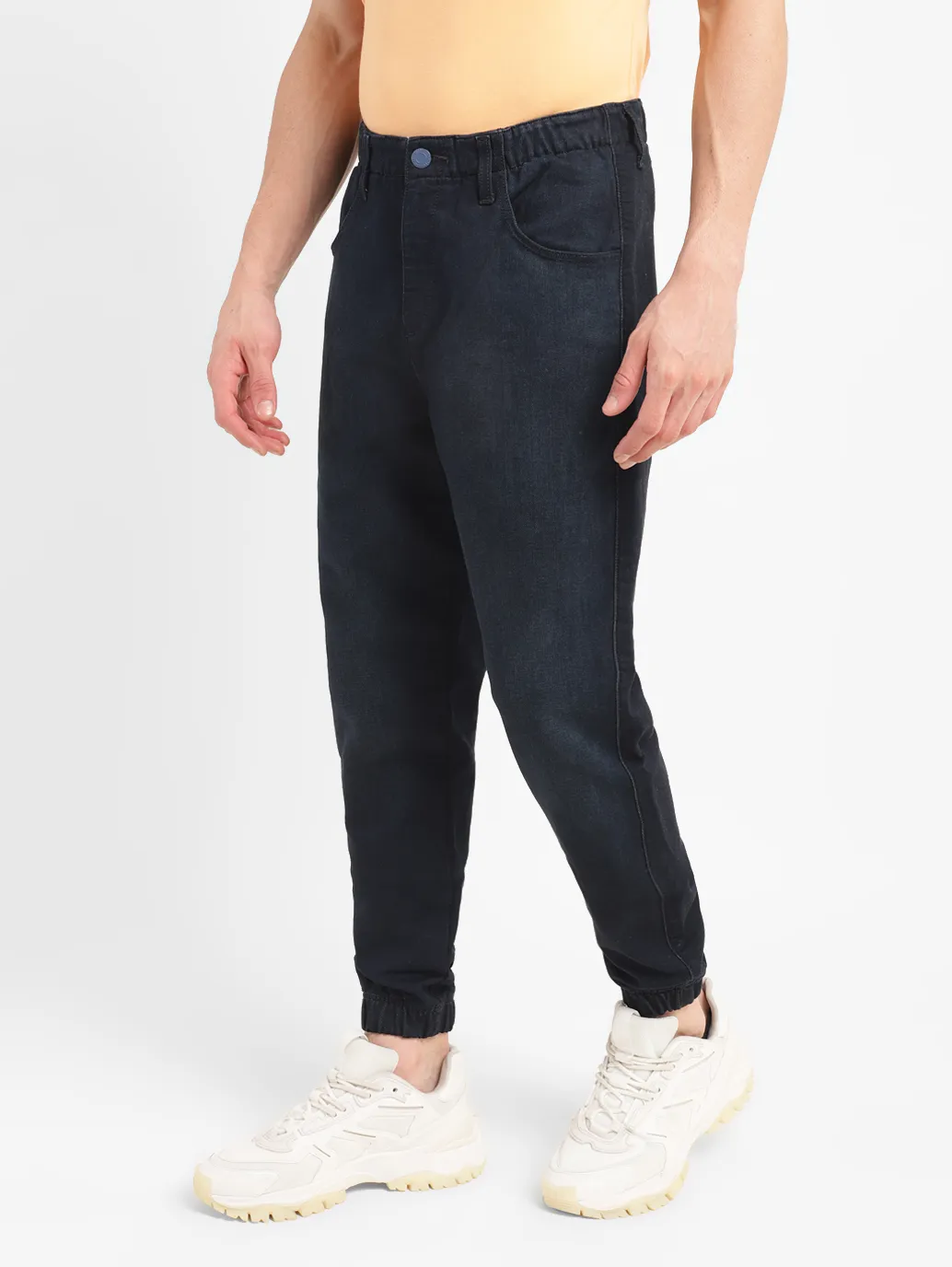 Men's Regular Fit Dark Indigo Joggers - Image 4